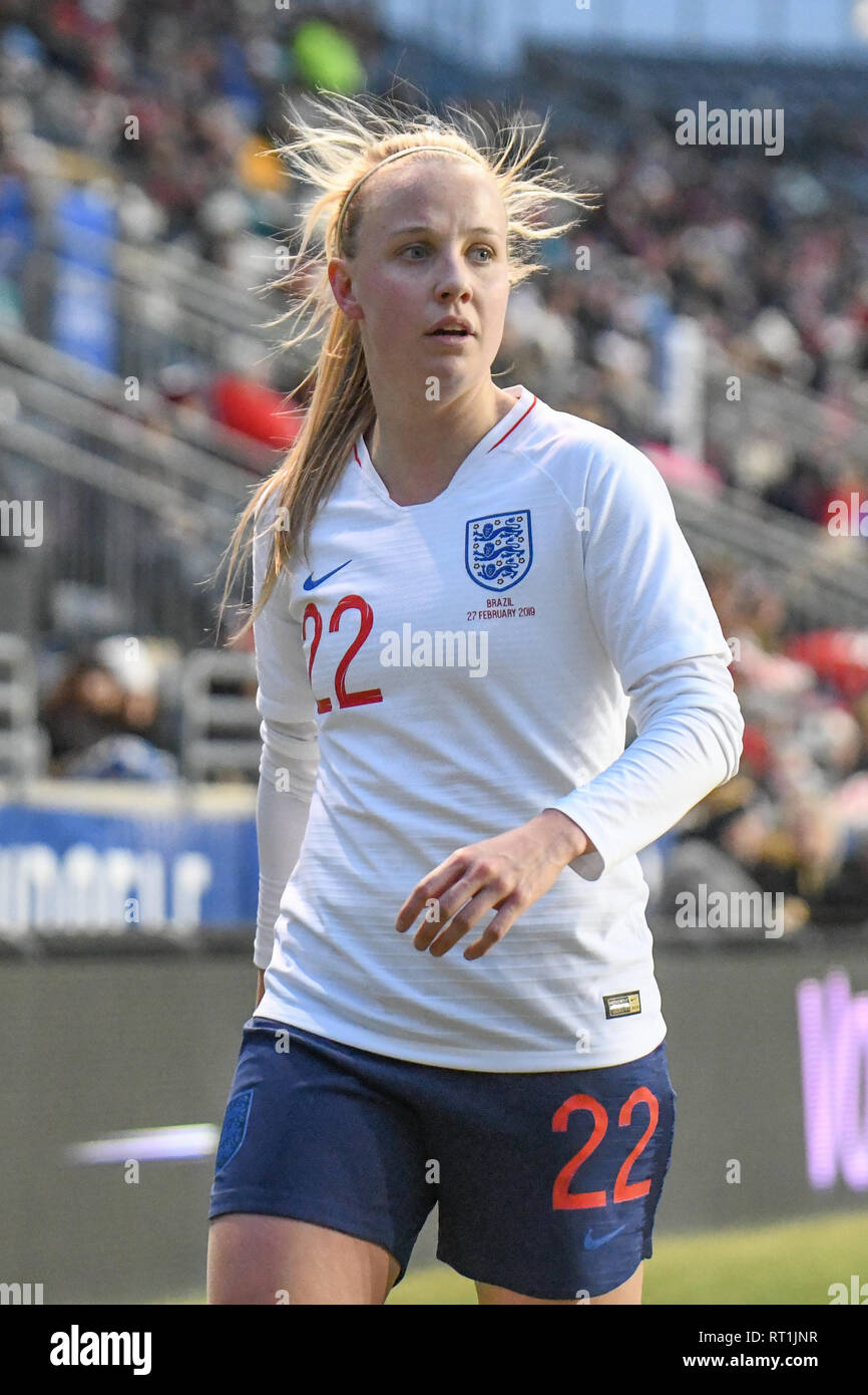 Beth Mead von England Frauen Fußball WM 2019 freundlich - Beth Mead in der SheBelieves Schale mit der England Frauen Fußball-Mannschaft im Vergleich zu der Brasilien Frauen Fußball-Team. Professionelle Frauen Fußballer auf der Pitch - professionelle Frauen Fußball-Spieler Credit: Don Mennig/Alamy leben Nachrichten Stockfoto