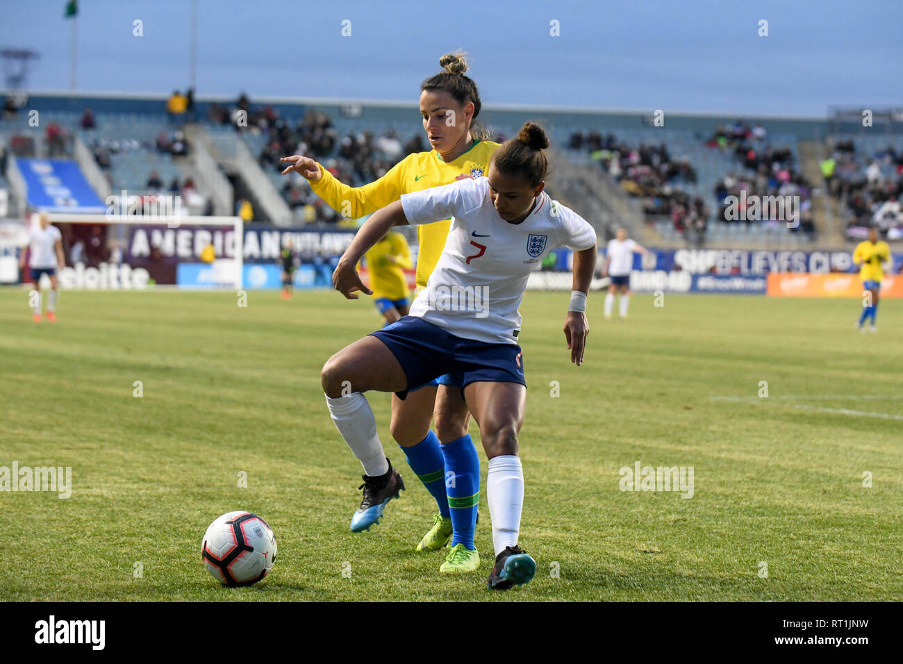 Nikita Parris von England Frauen Fußball WM 2019 freundlich - in der SheBelieves Schale mit der England Frauen Fußball-Mannschaft im Vergleich zu der Brasilien Frauen Fußball-Team. Professionelle Frauen Fußballer auf dem Spielfeld professionelle Frauen Fußball-Spieler - Kreditkarten: Don Mennig/Alamy leben Nachrichten Stockfoto