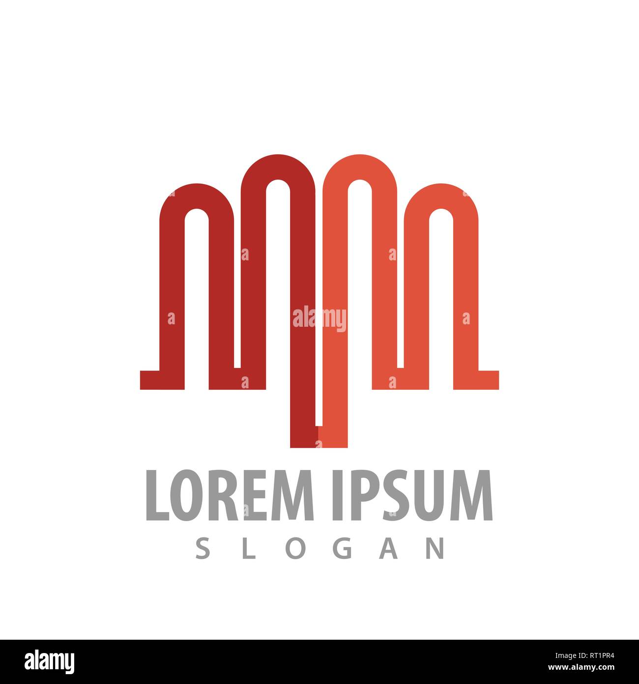 Logo Design. Abgerundet. initial MM. Symbol grafische Vorlage element Stock Vektor