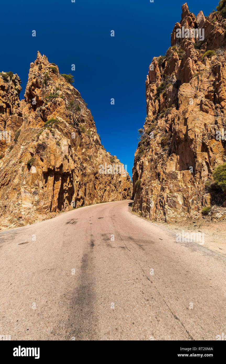 Die calanche Piana route de Porto Haute Corse Frankreich Stockfoto