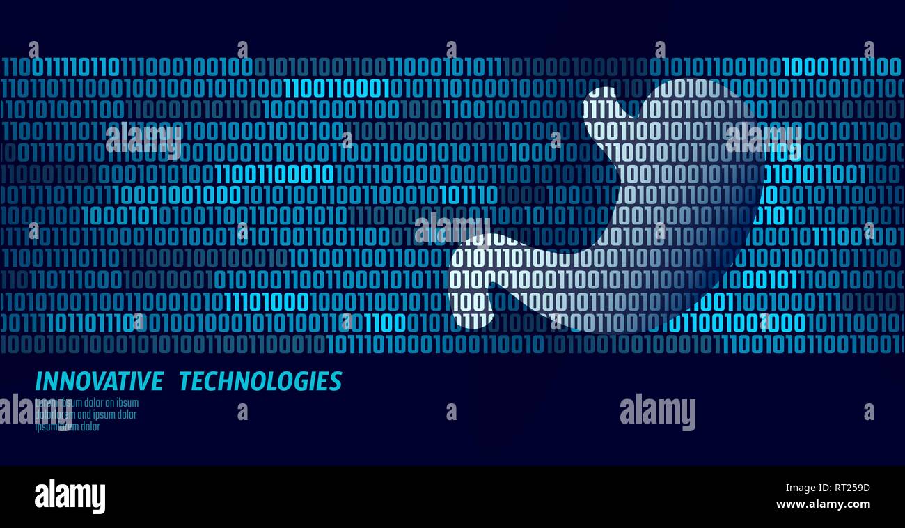 Gesunde magen Verdauung innere Organe. Der binäre Code Datenfluss. Doktor online innovative Technologie Vector Illustration Stock Vektor