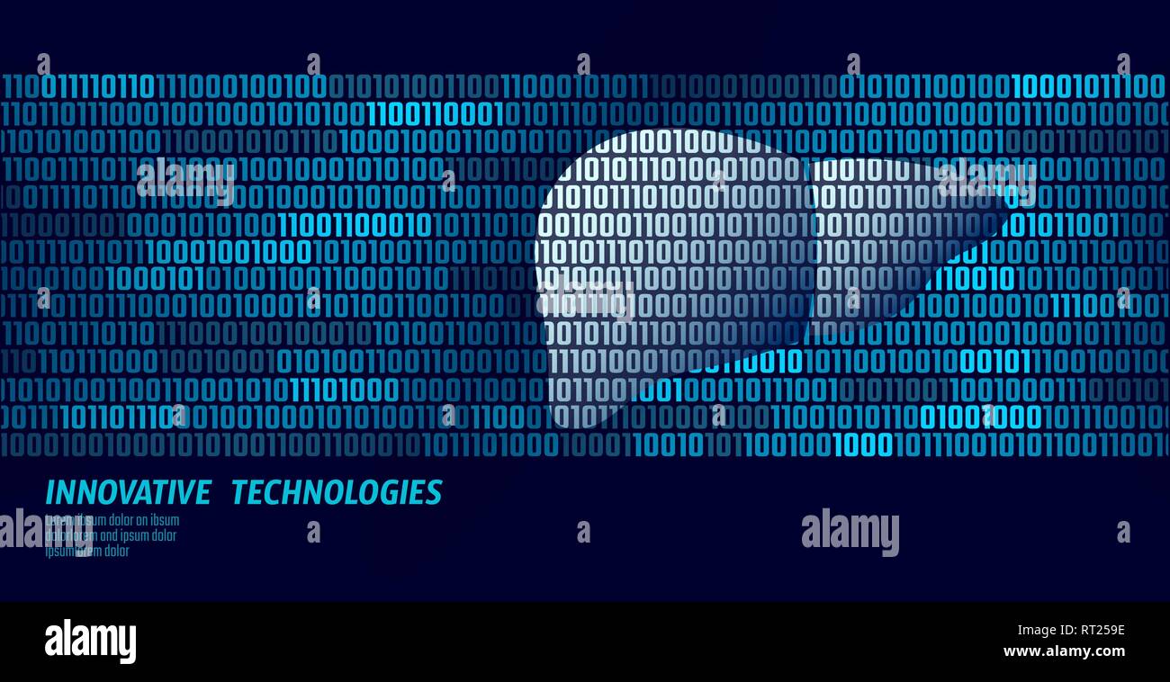 Gesunde Leber Entgiftung innere Organe. Der binäre Code Datenfluss. Doktor online innovative Technologie Vector Illustration Stock Vektor