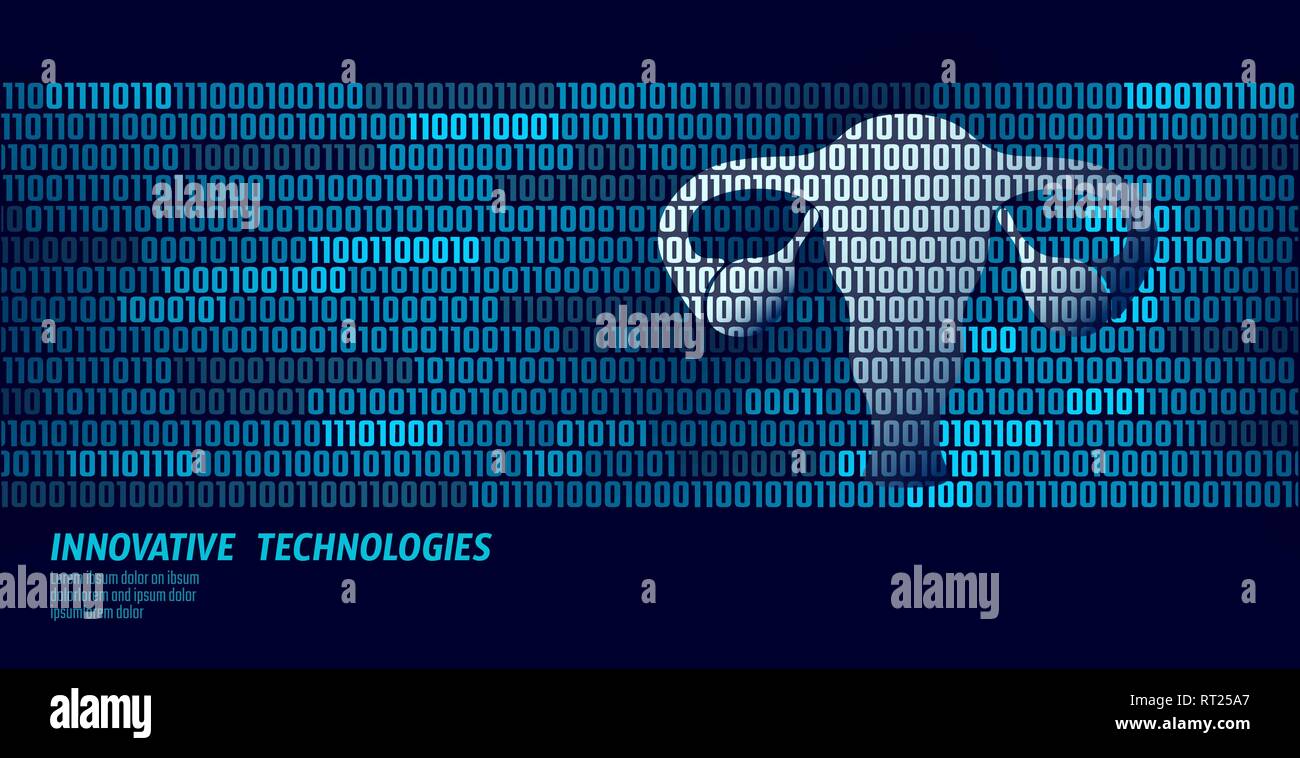 Weiblichen reproduktiven innere Organe. Der binäre Code Datenfluss. Doktor online innovative Technologie uterus Gebärmutter Vector Illustration Stock Vektor