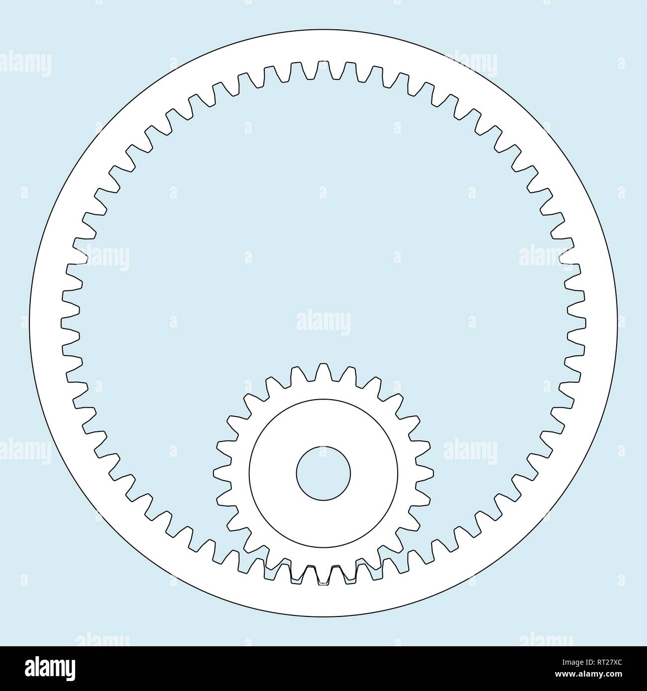 Abbildung: Das innere Zahnrad paar Getriebe Stock Vektor