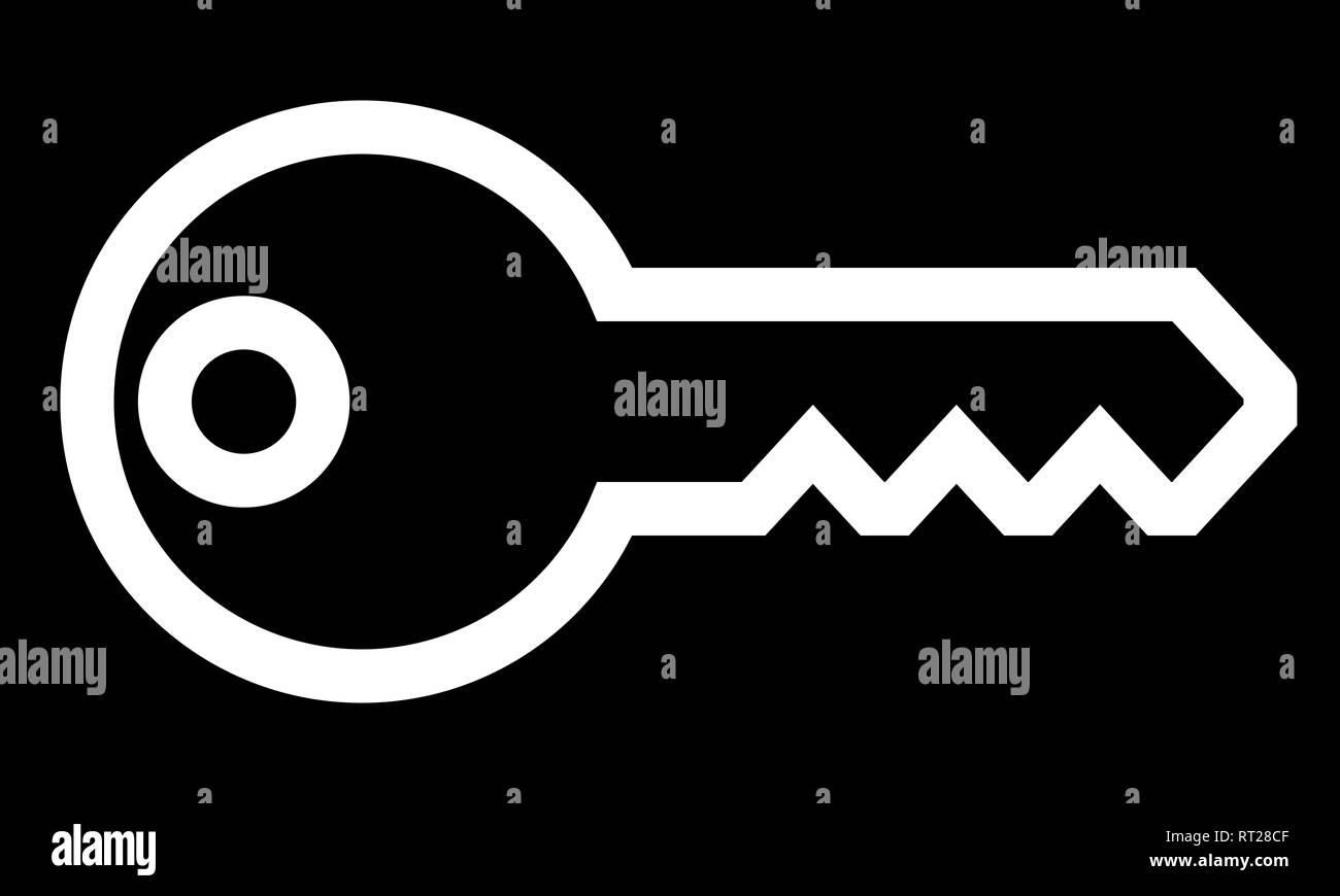 Taste Symbol - Weiß einfache Umrisse, isoliert - Vector Illustration Stock Vektor