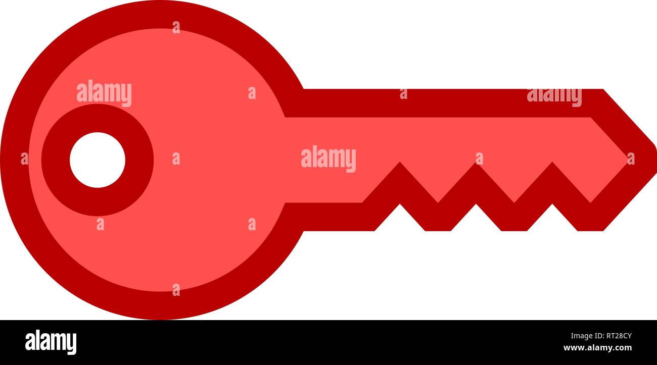 Taste Symbol - Rot mit Umrisse, isoliert - Vector Illustration Stock Vektor