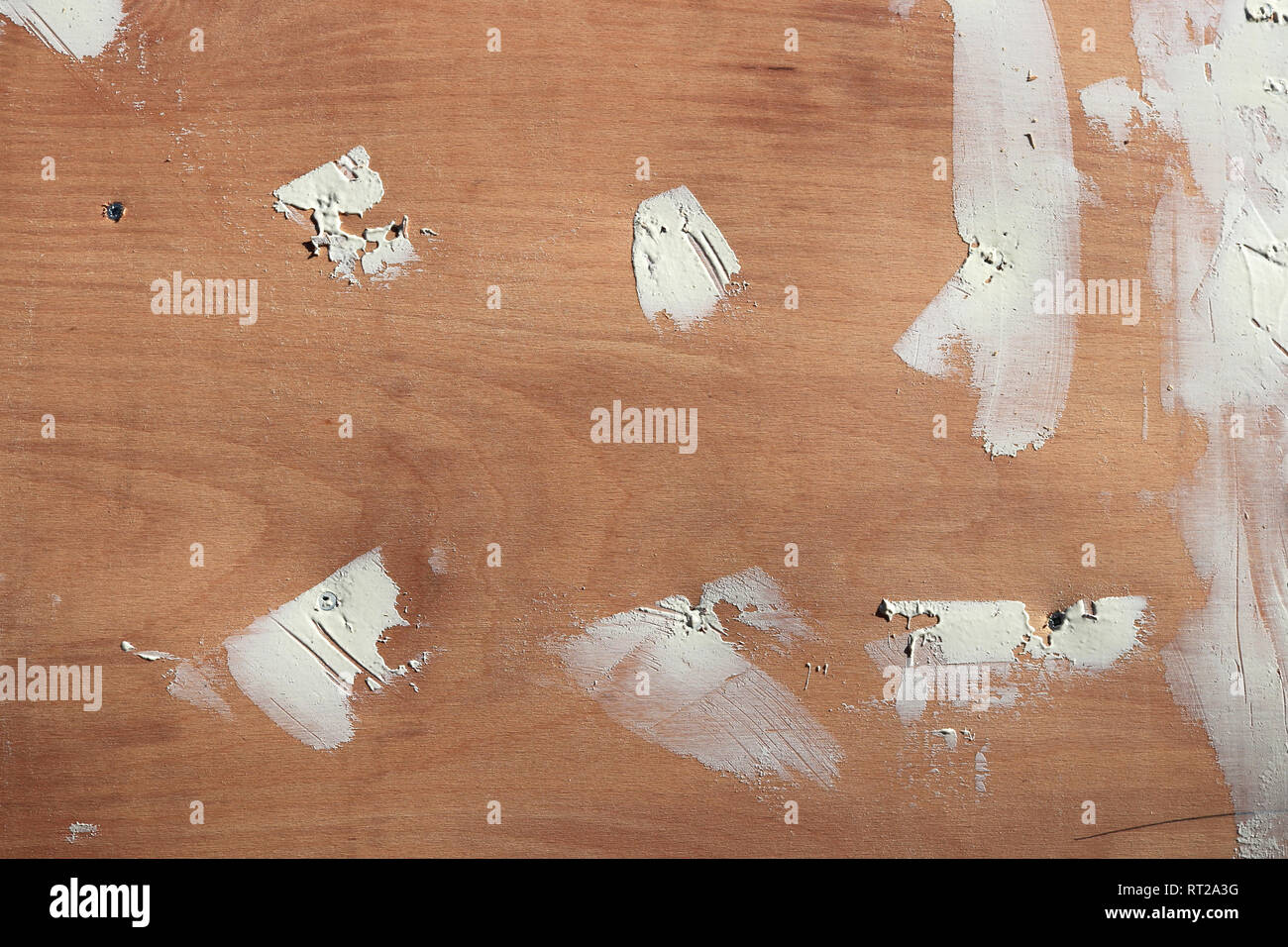 Bewaldeten shipboard Epoxidharz reparieren Textur. Sperrholz Schiff Brett  mit Nägeln und Schrauben Hintergrund Stockfotografie - Alamy
