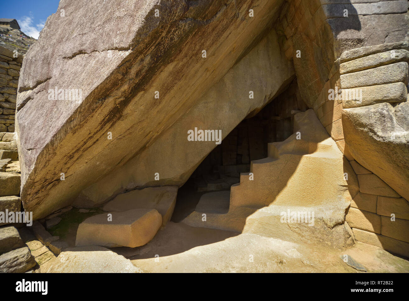 Machu Picchu, Peru - 13 Okt, 2016: Innenraum der verlorenen Stadt der Inkas Machu Picchu mit dem Tempel der Sonne Machu Picchu ist eine peruanische historischen S Stockfoto