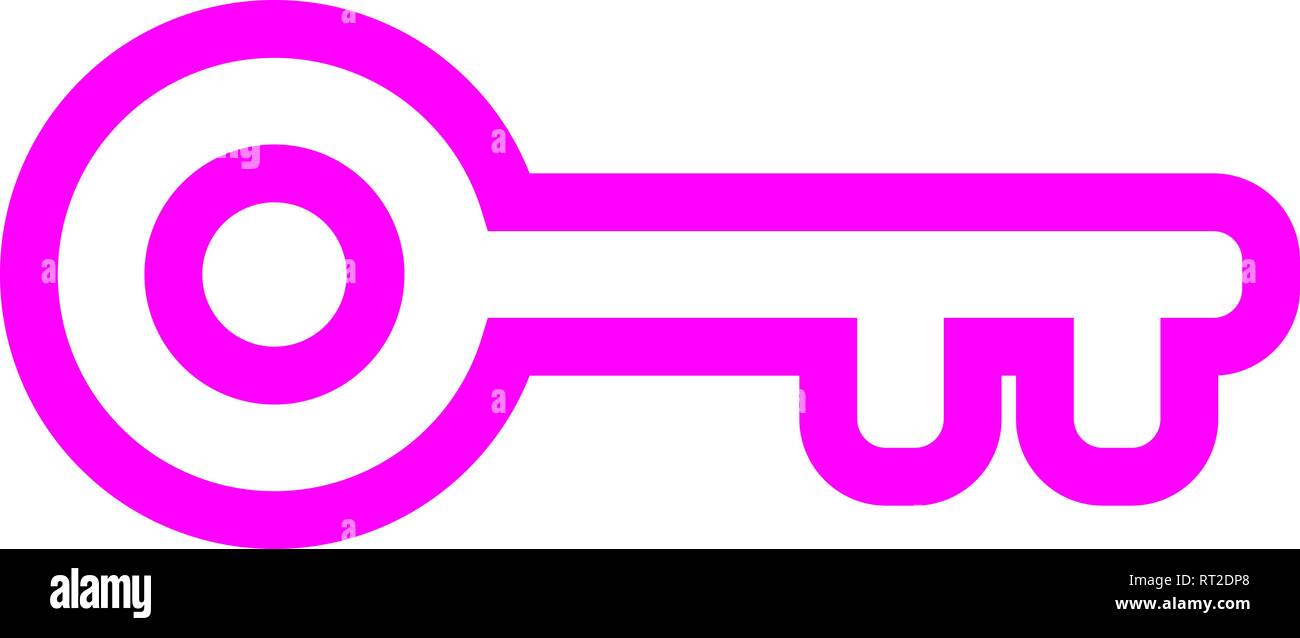Schlüssel-Symbol Symbol - Lila einfache Umrisse, isoliert - Vector Illustration Stock Vektor