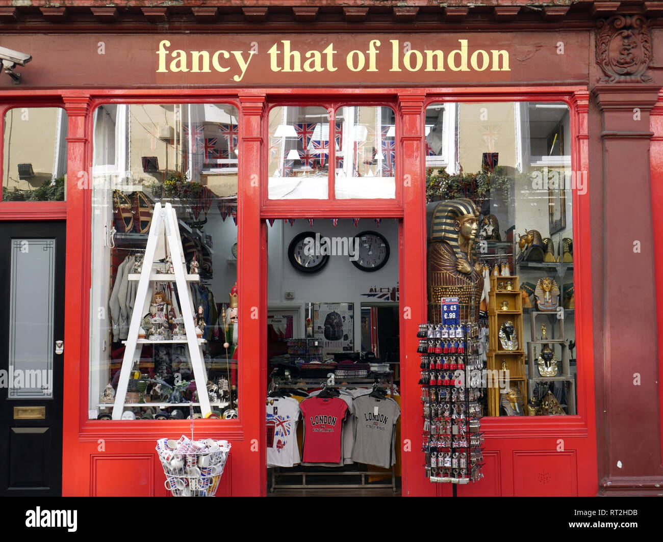 Lust auf London, Souvenirshop, gegenüber dem British Museum, London Stockfoto