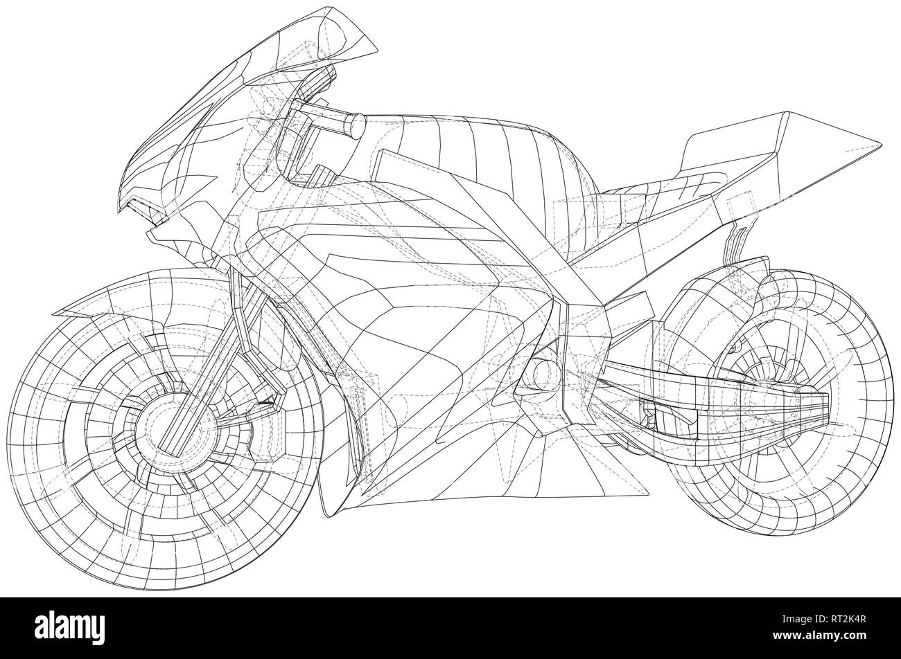 Blueprint sport Bike. EPS 10-Format. Vektor erstellt von 3d Stock Vektor