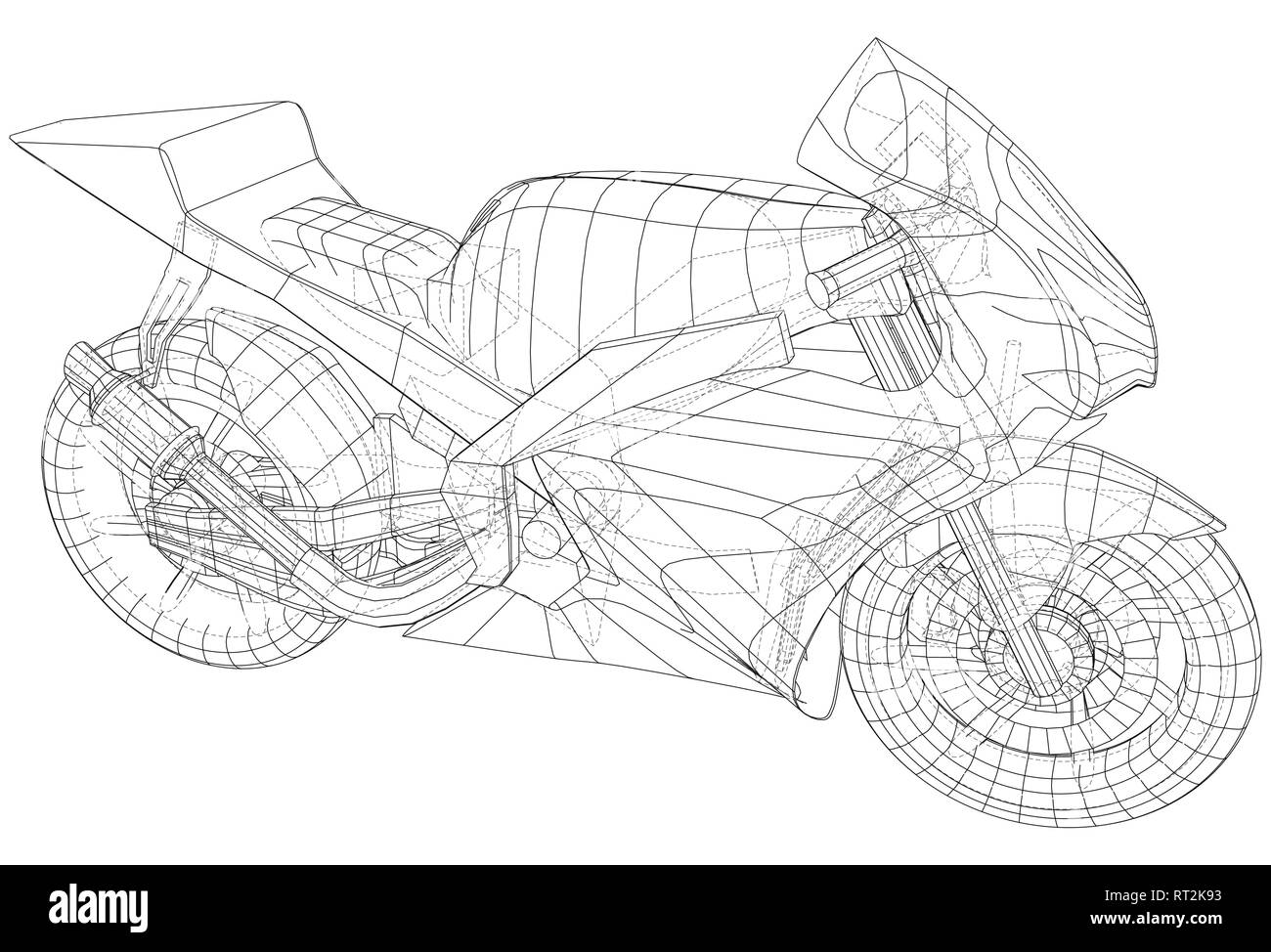 Blueprint sport Bike. EPS 10-Format. Vektor erstellt von 3d Stock Vektor