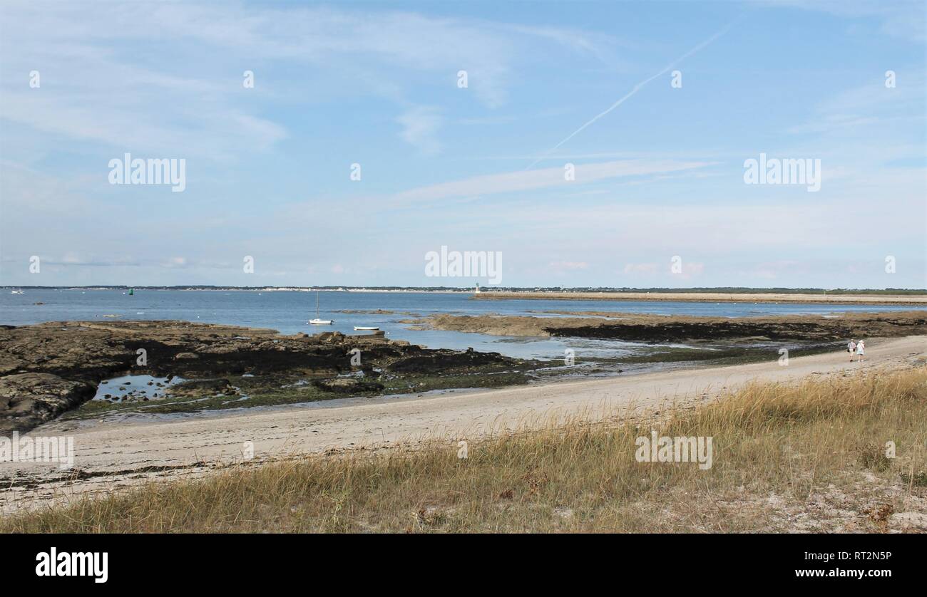 Saint Goustan Strand in Le Croisic Küstenstadt in Guerande Halbinsel, Loire Atlantique, Pays de la Loire, Frankreich Stockfoto