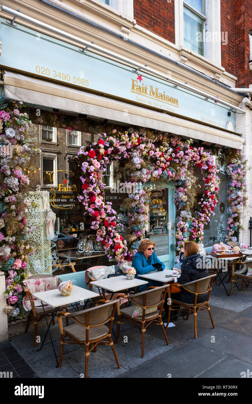 Fait Maison Teestube, 144 Gloucester Road, South Kensington, London Stockfoto