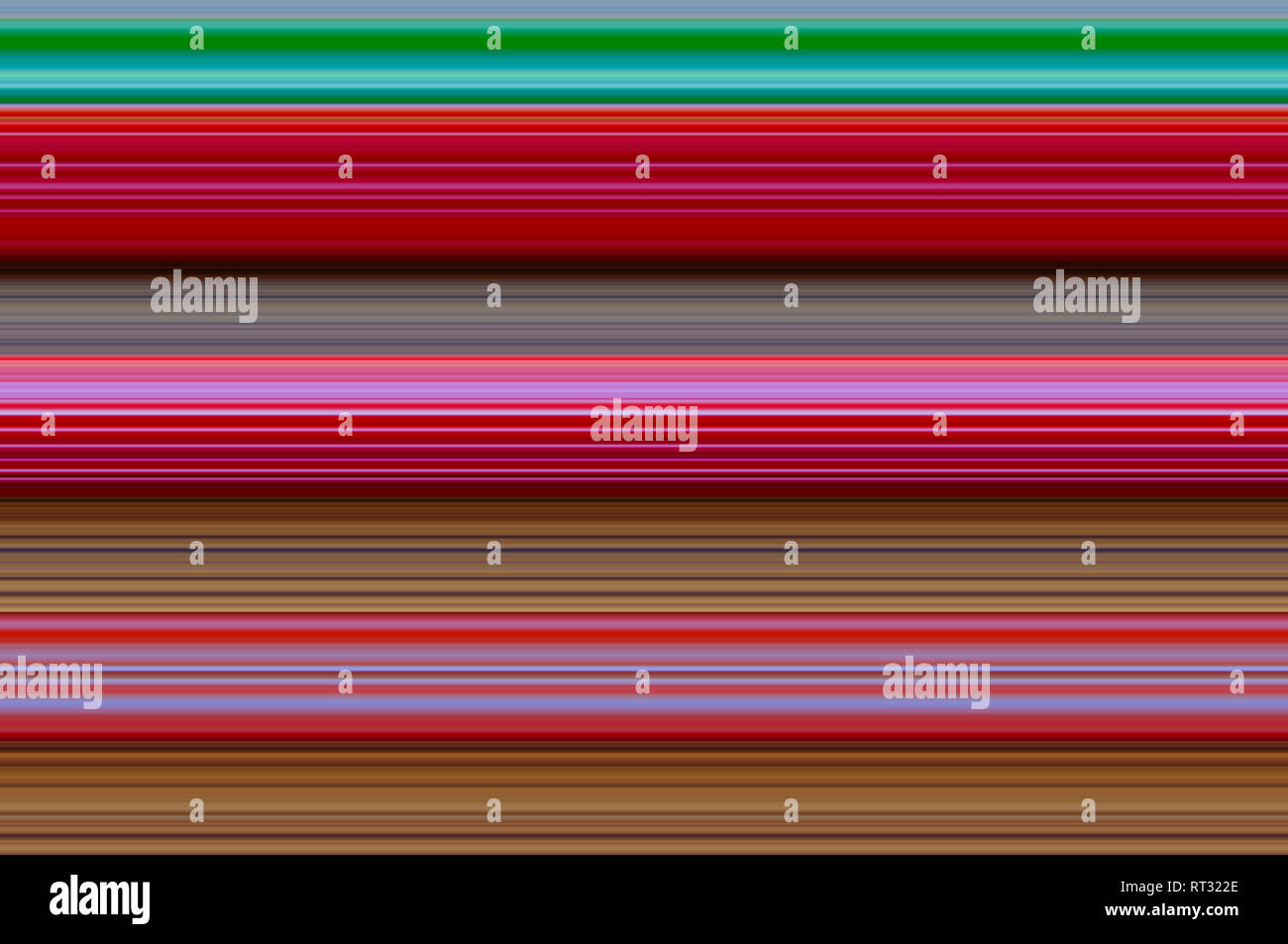 Abstrakt Rot, Braun, Grün und weiße horizontale Linien Hintergrund Stockfoto