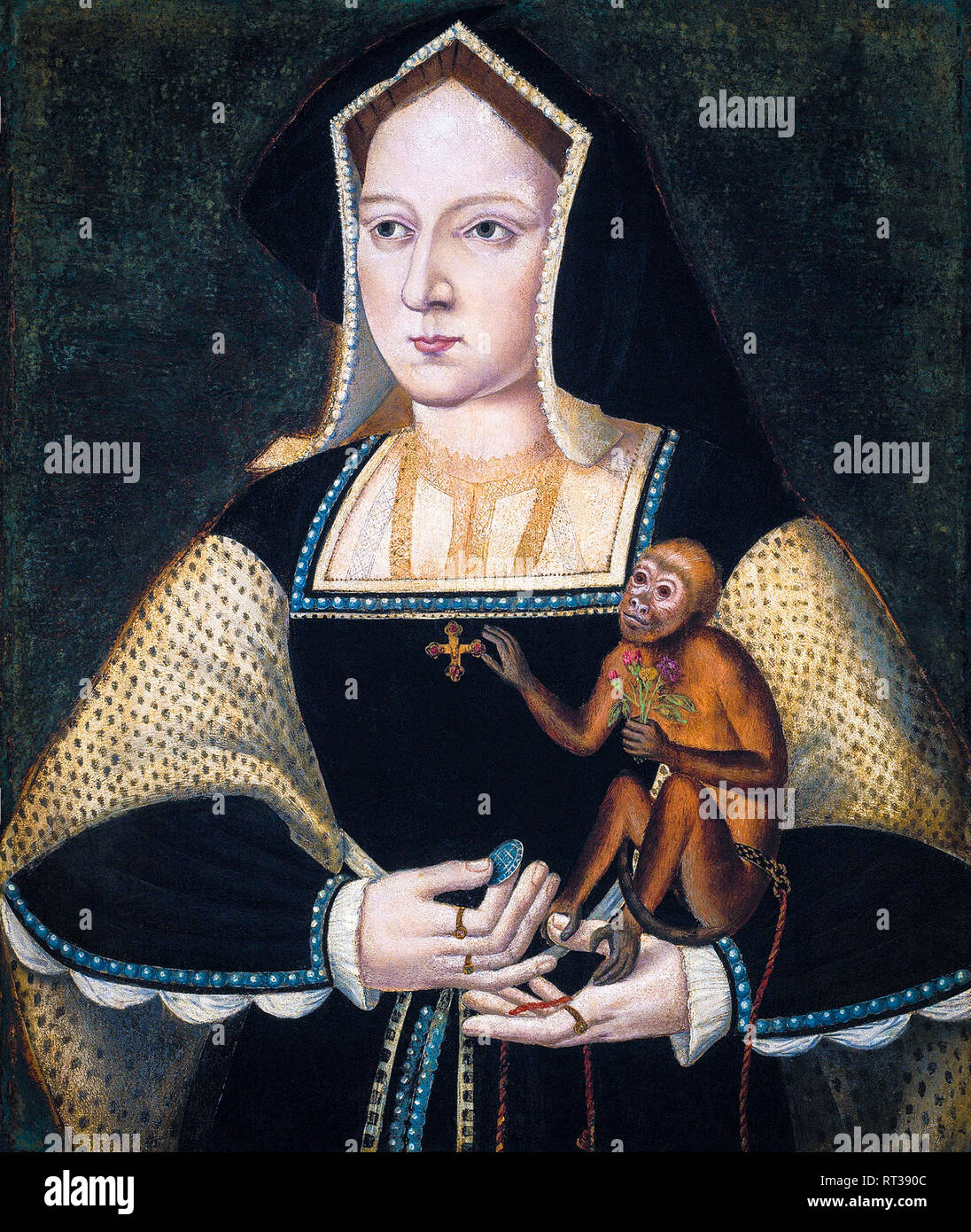 Katharina von Aragon (1485-1536), Porträt Malerei, 1530 Stockfoto