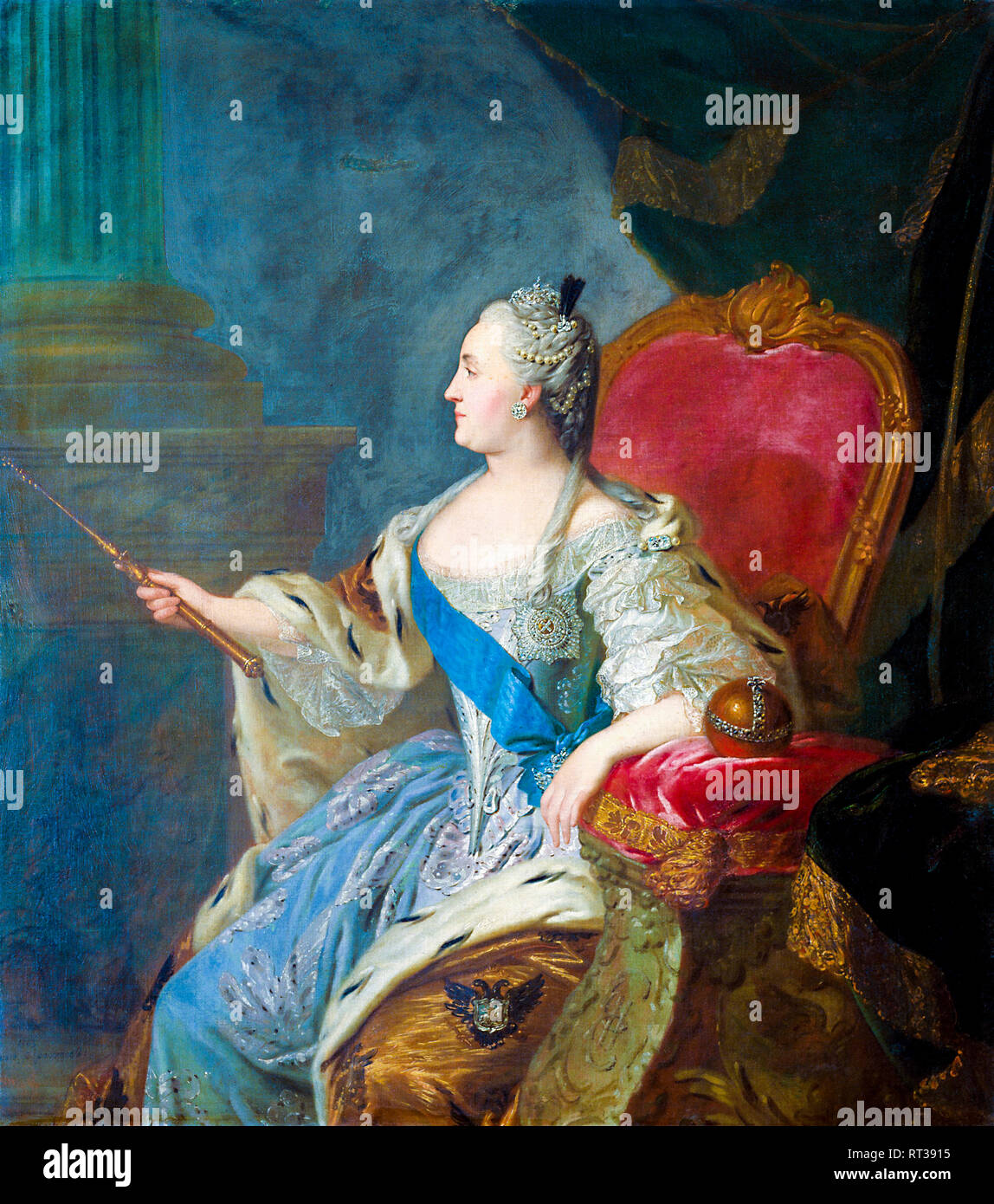 Portrait von Katharina II., Portrait Malerei, 1763, Seitenansicht Stockfoto