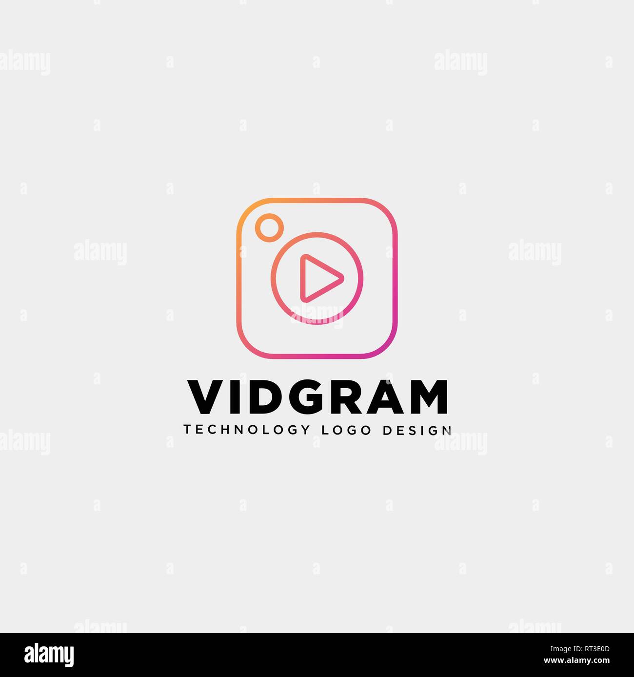 Video Gramm insta Creative line Logo template Vector Illustration icon-Element isoliert-Vektor Stock Vektor
