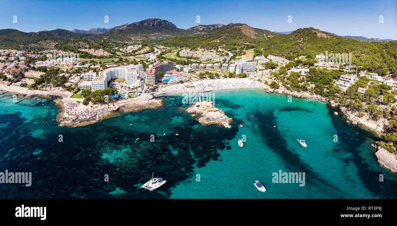 Spanien, Balearen, Mallorce, Calvia Region, Costa de la Calma, Luftaufnahme von Camp de Mar Stockfoto