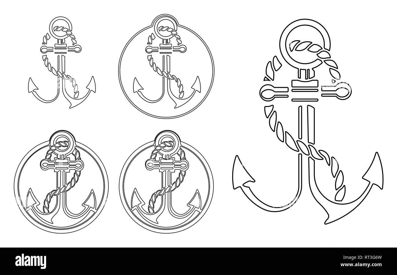 Nur Anker Umrisse Stock Vektor