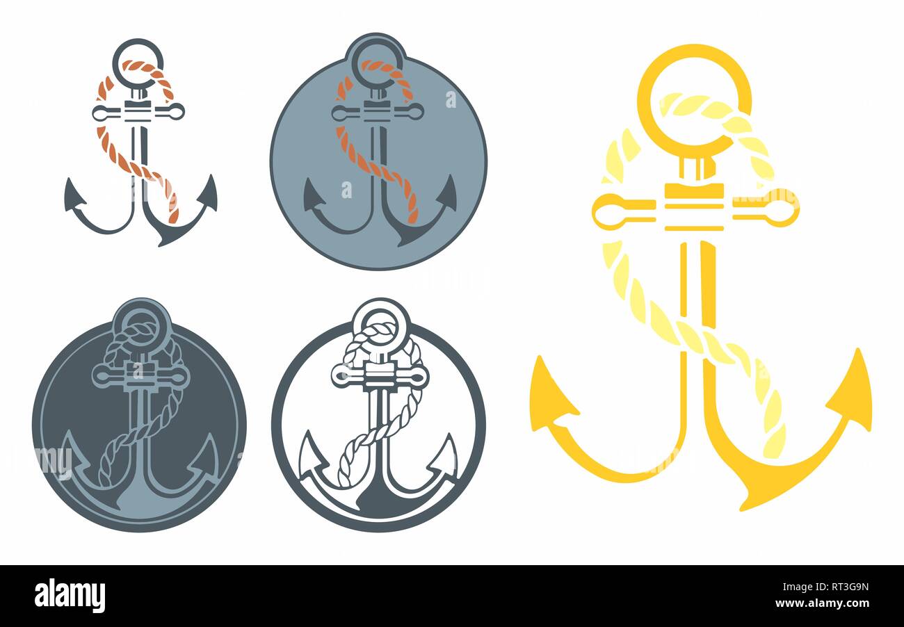 Anker variable Farben Stock Vektor