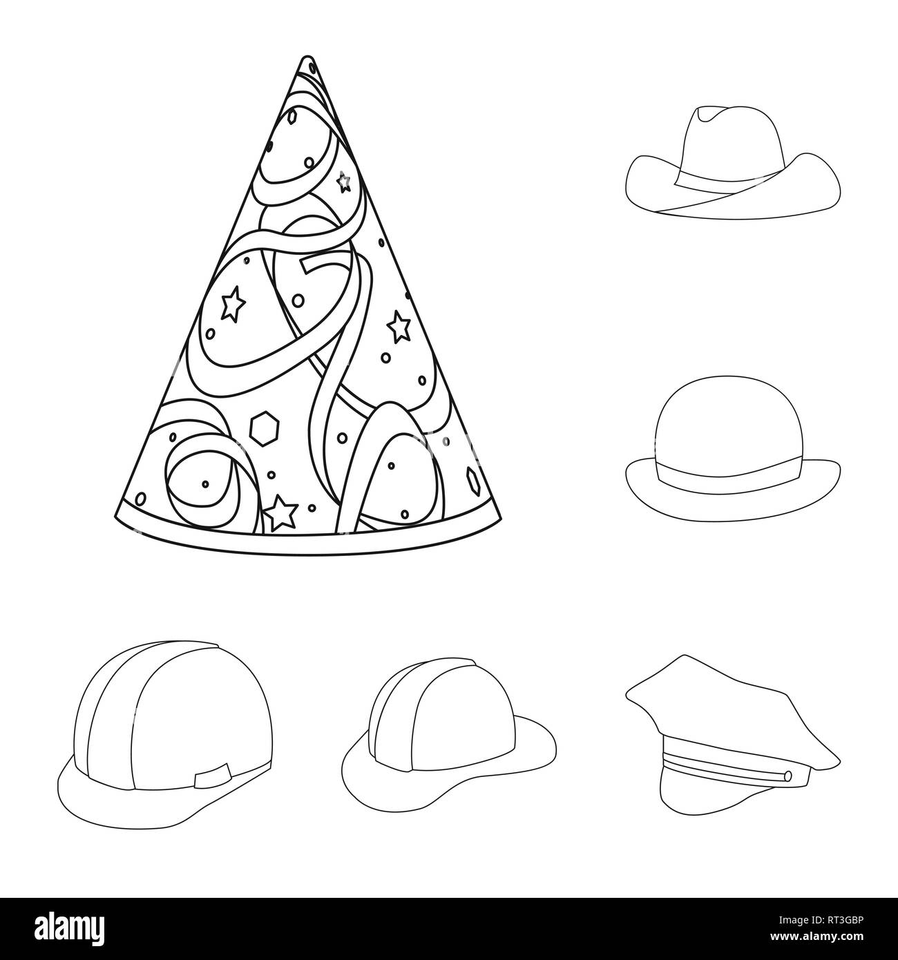 Isoliertes Objekt von Kopfbedeckungen und napper Logo. Sammlung von Kopfbedeckungen und Helm Lager Symbol für das Web. Stock Vektor