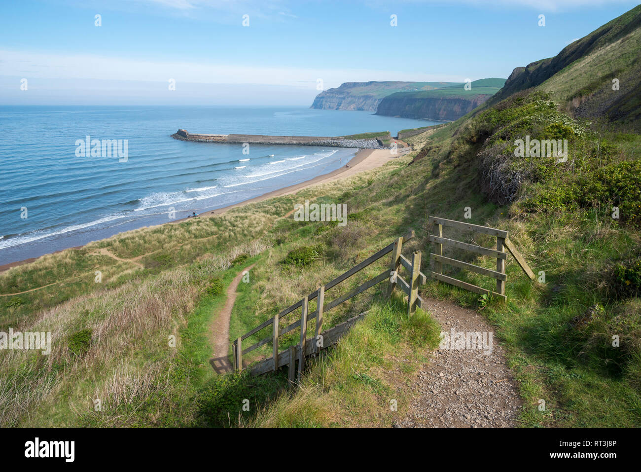 Die Cleveland an cattersty Sands, Skinningrove, North Yorkshire, England. Stockfoto