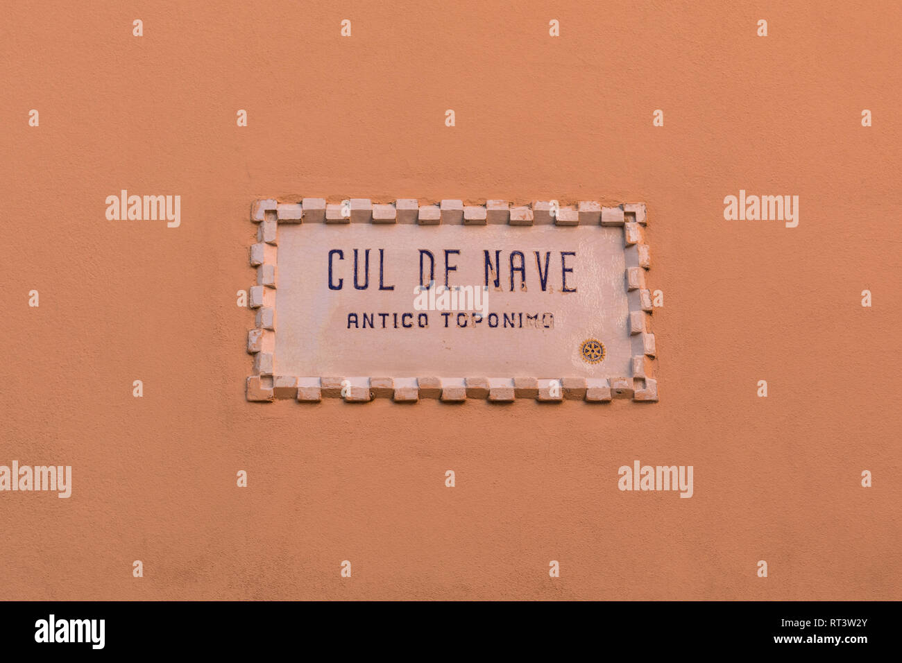 Cul de Nave, historische Ortsnamen in Muggia, Friaul Julisch Venetien, Italien Stockfoto