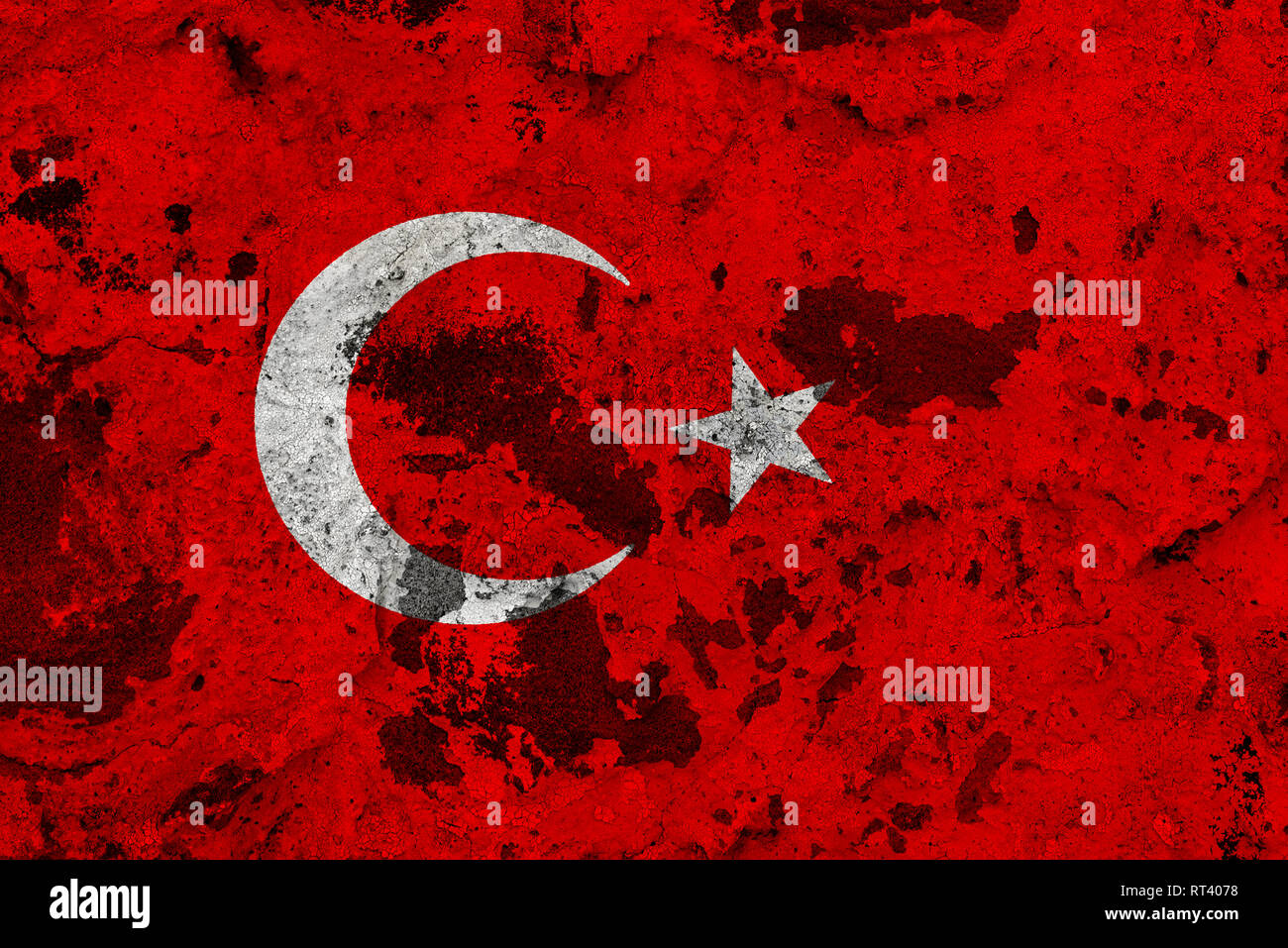 Turkei Flagge Auf Alte Mauer Patriotische Grunge Hintergrund Die Flagge Der Turkei Stockfotografie Alamy
