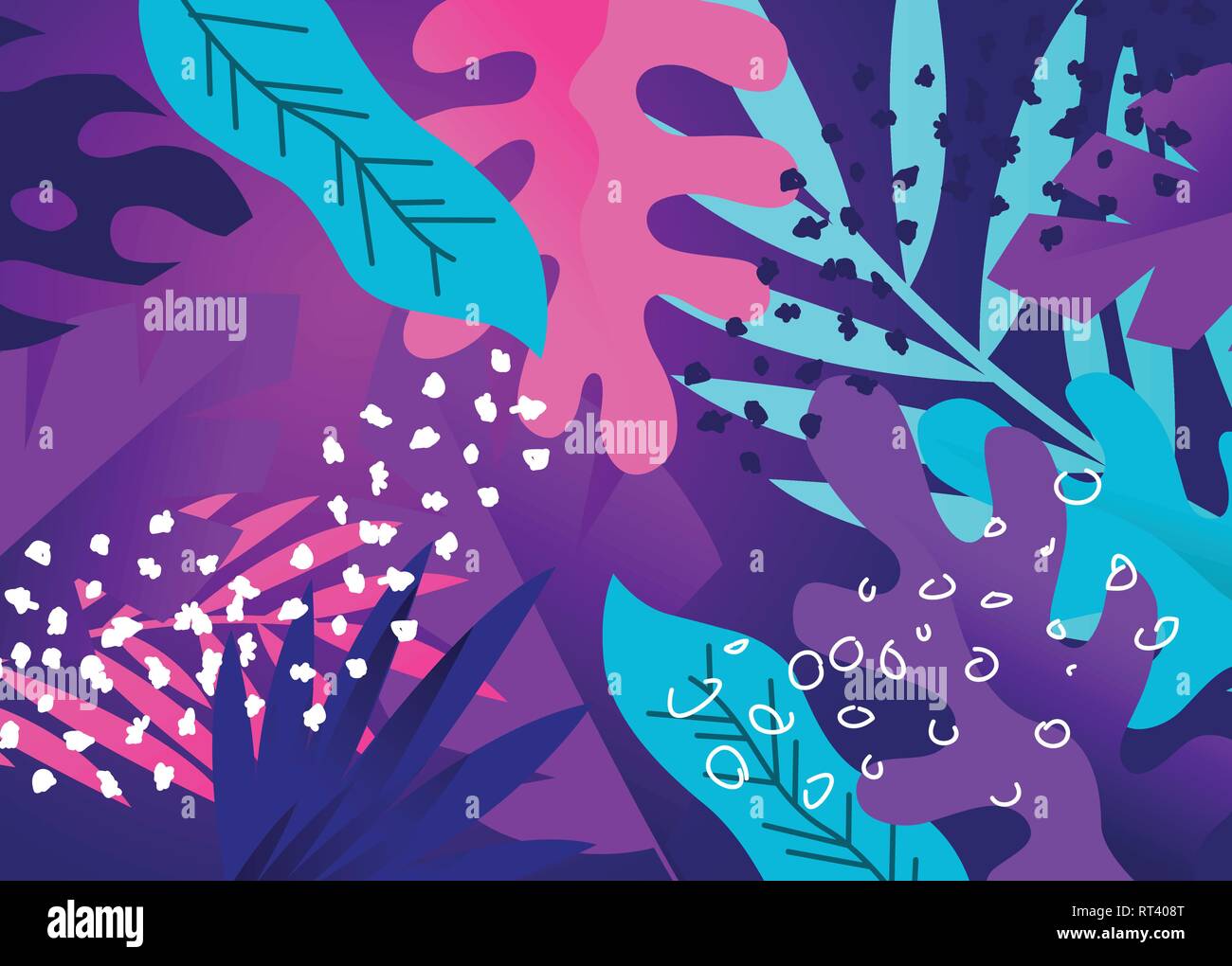 Bunt und kreativ mit Blumen Pflanzen Hintergrund Textur Design. Vector Illustration. Stock Vektor