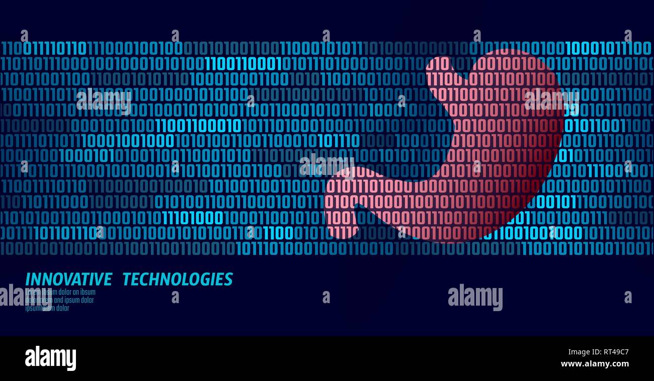 Gesunde magen Verdauung innere Organe. Der binäre Code Datenfluss. Doktor online innovative Technologie Vector Illustration Kunst Stock Vektor