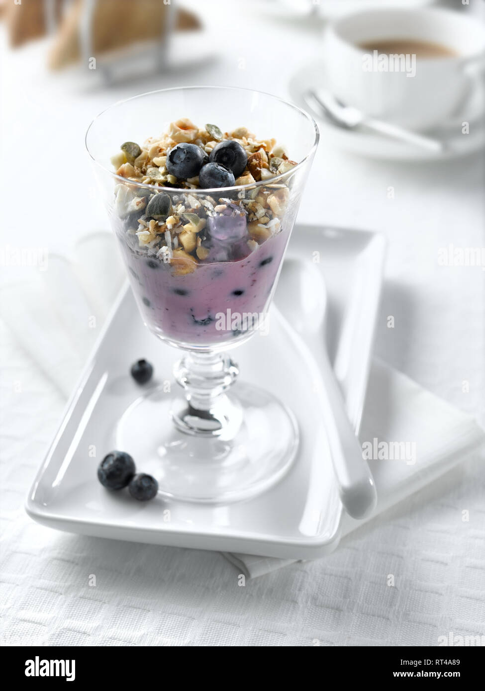 Frühstück Joghurt Stockfoto