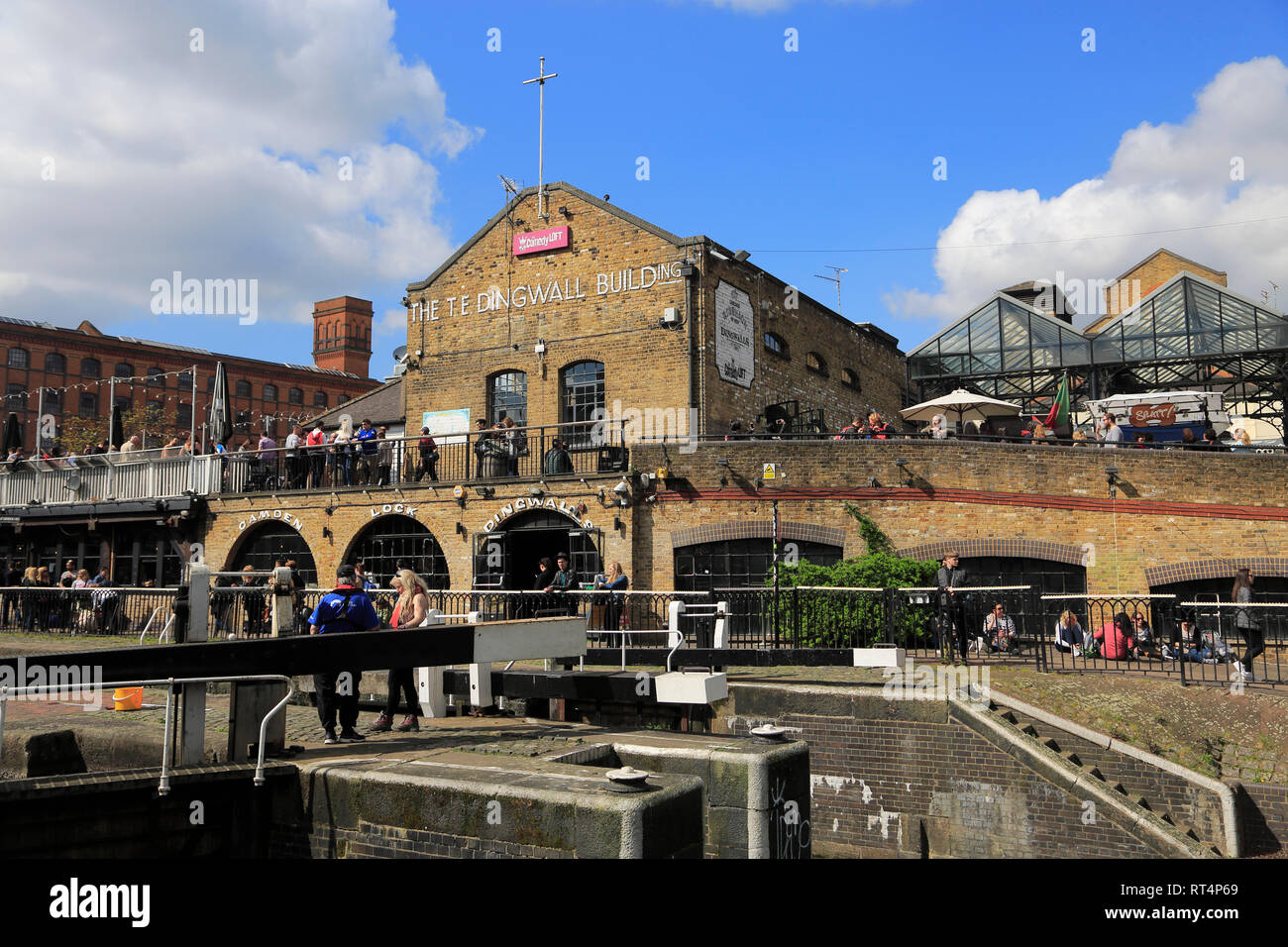 Camden Lock, Markt, schmalen Boote, Camden, London, England, Vereinigtes Königreich Stockfoto