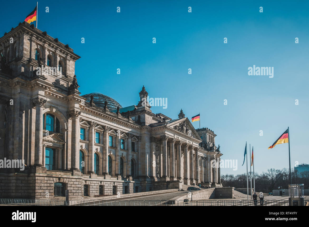 Berlin, Deutschland - Februar 2019: Der Deutsche Reichstag in Berlin, Deutschland Stockfoto