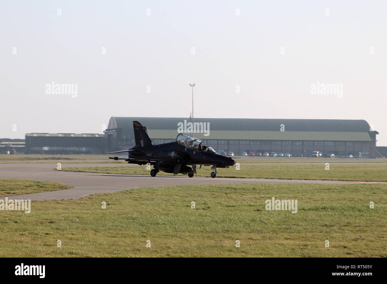 Tucano Trainer, an RAF Valley, Anglesey, Nordwales Stockfoto