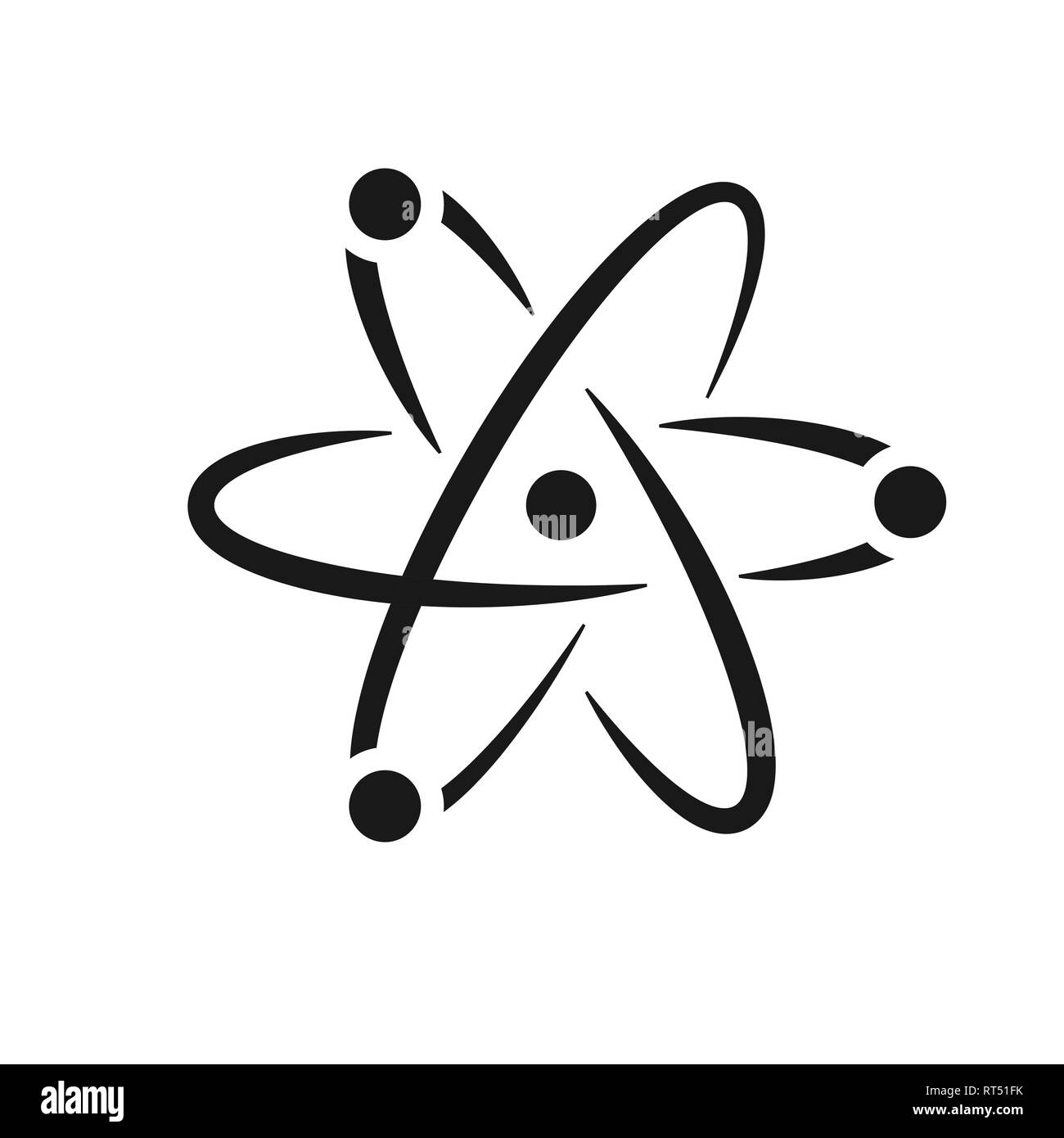 Atom zeichen Symbol. Wissenschaft Symbol isoliert für Design Stock Vektor