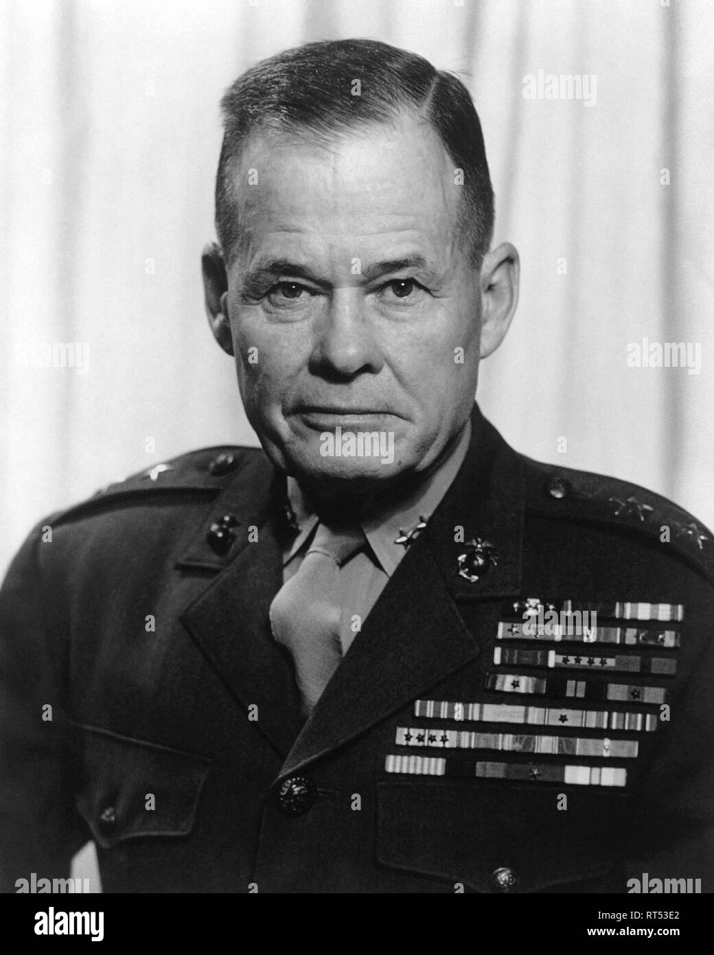 Das amerikanische Militär Geschichte Porträt von Lt General Lewis Chesty Abzieher. Stockfoto