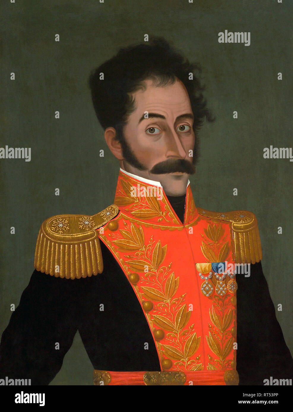 Portrait Malerei von Simon Bolivar, Venezuela, militärischen und politischen Führer. Stockfoto