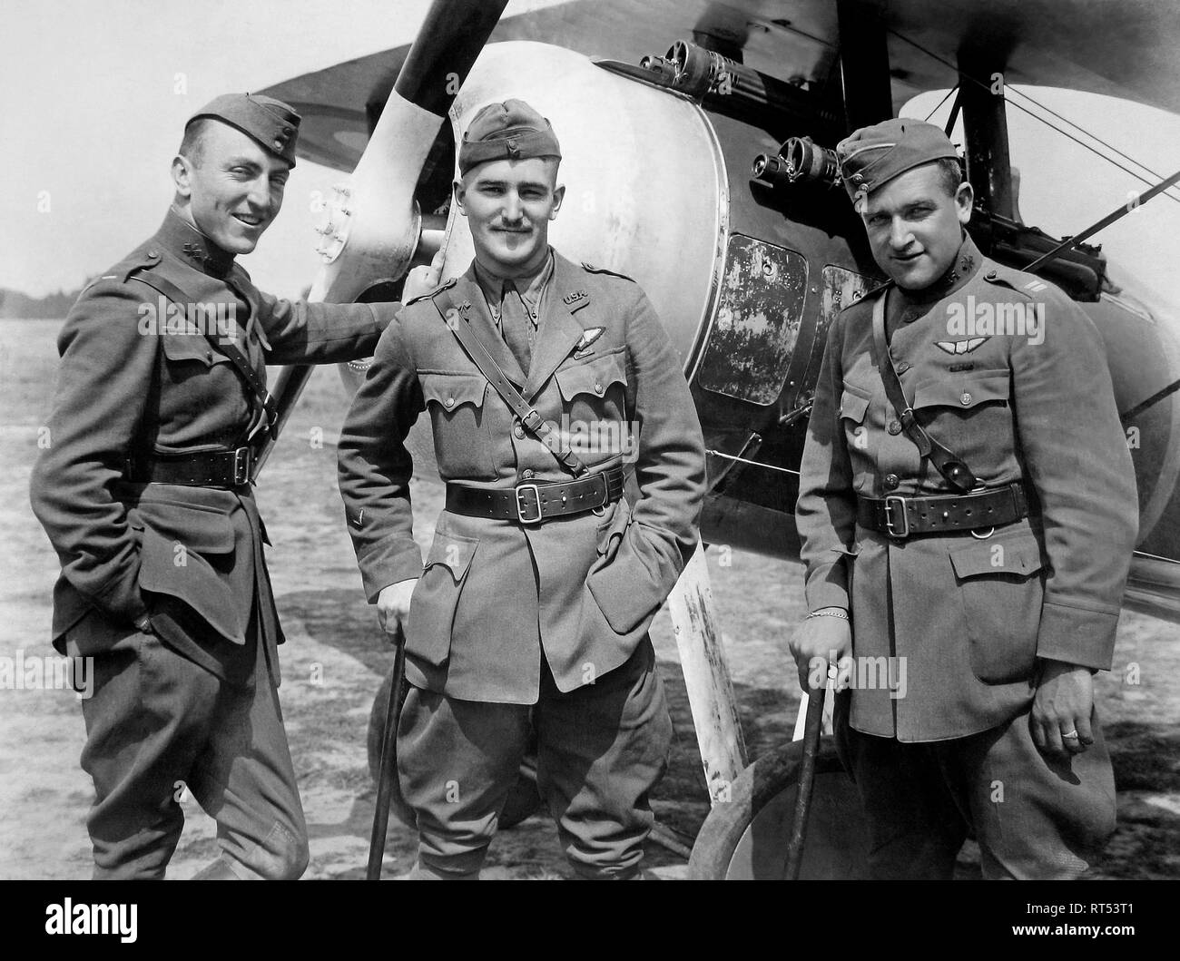 Bemerkenswerte Flieger der 94th Aero suadron während des Zweiten Weltkrieges. Stockfoto