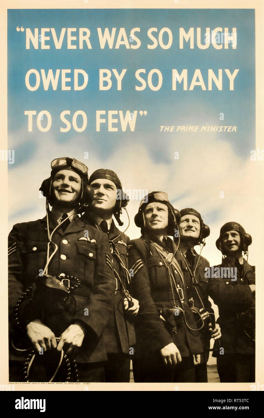 Britische Militärgeschichte Poster mit Mitgliedern der Royal Air Force. Stockfoto