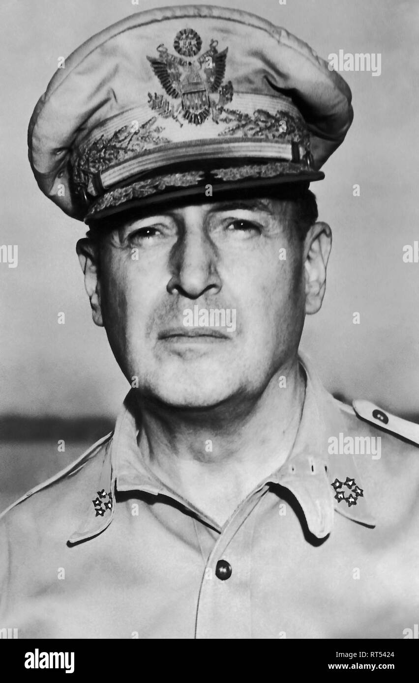 Weltkrieg II Foto von General Douglas MacArthur. Stockfoto