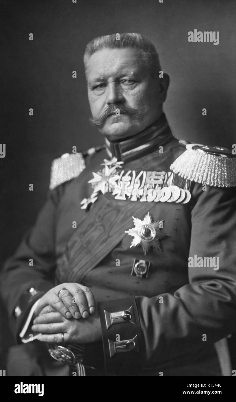 Portrait von Paul von Hindenburg, datiert 1914. Stockfoto