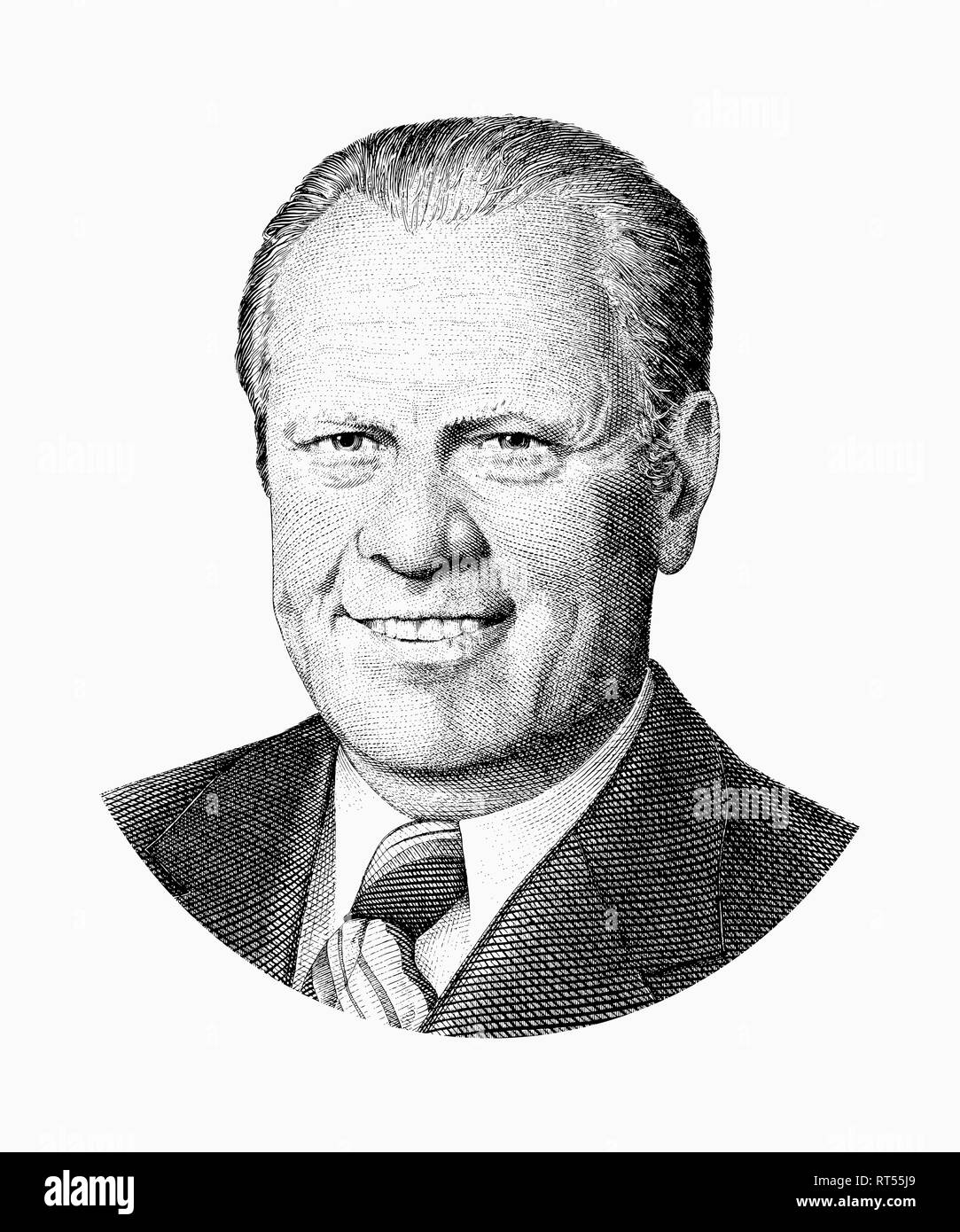 Vereinigten Staaten politische Geschichte Design von Präsident Gerald Ford. Stockfoto