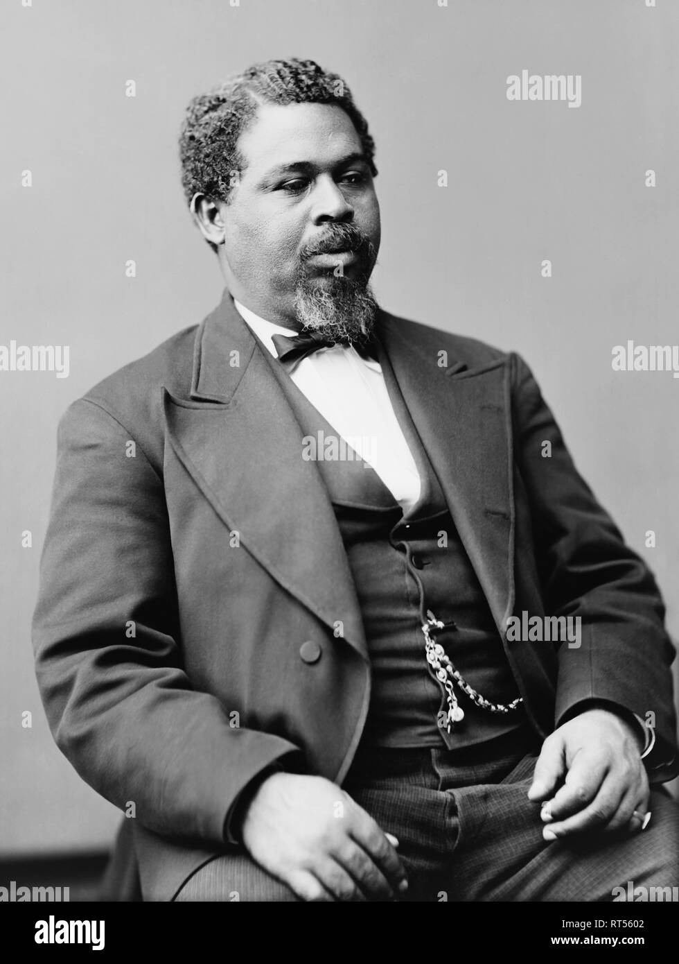 Porträt von Robert Smalls, einer versklavten afrikanischen Amerikaner, der in die Freiheit entkommen. Stockfoto