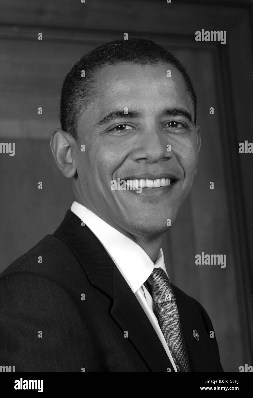 Portrait von Barack Obama als Senator von Illinois im Jahr 2005. Stockfoto
