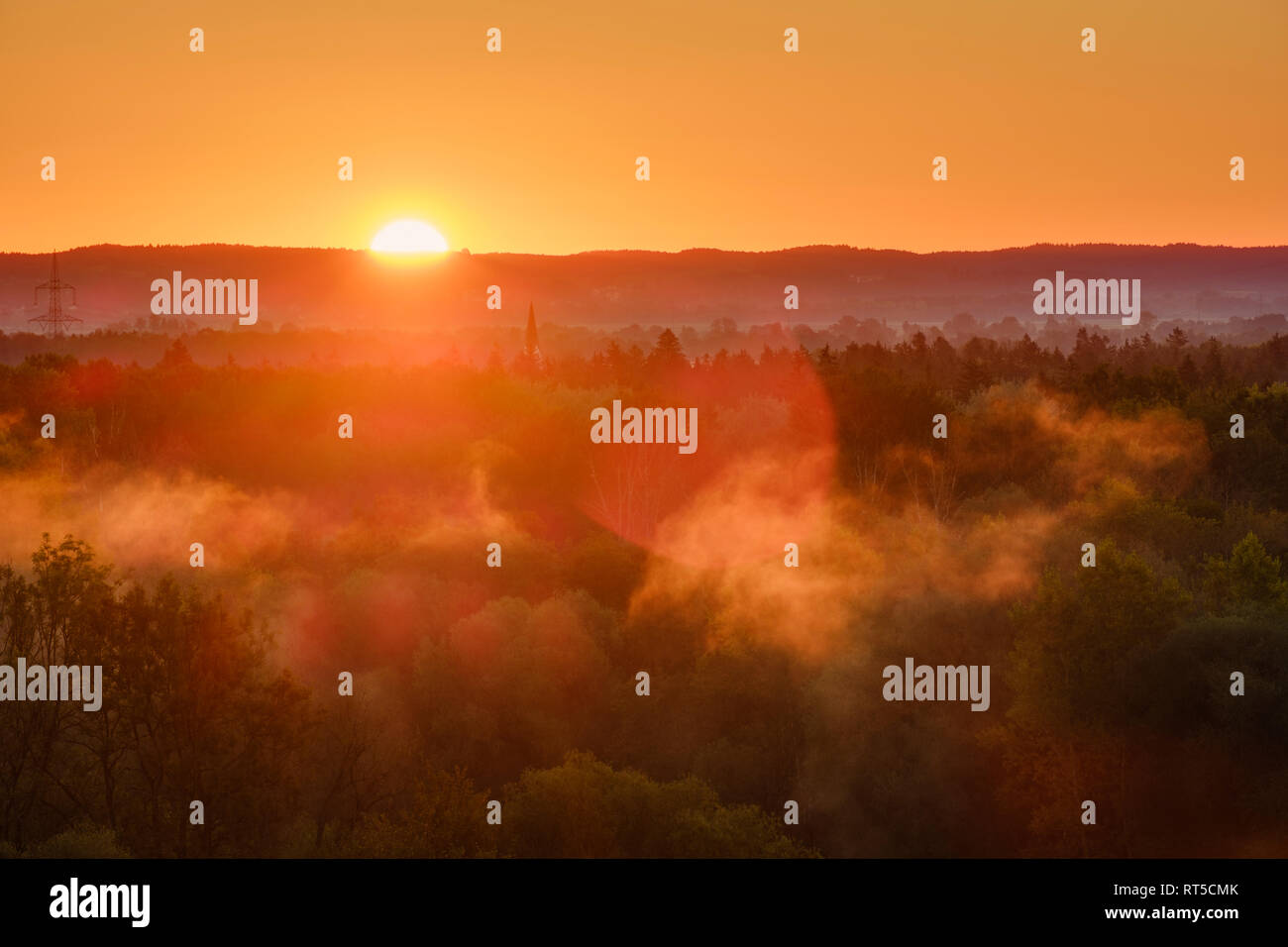 Deutschland, Oberbayern, Isar Auen bei Sonnenaufgang Stockfoto