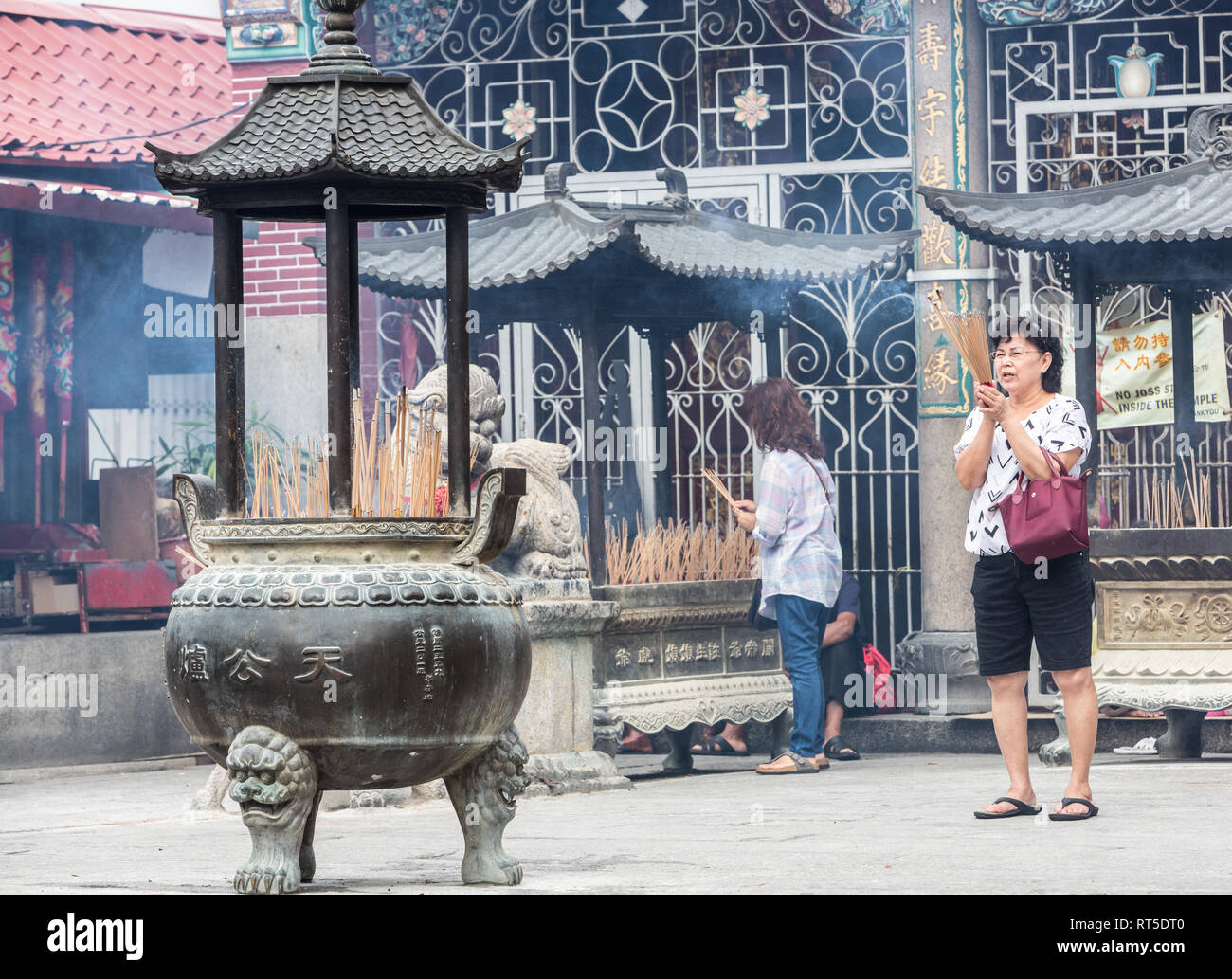 George Town, Penang, Malaysia. Tempel der Göttin der Gnade, Kuan Yin Teng, Kong Hock Keong. Stockfoto