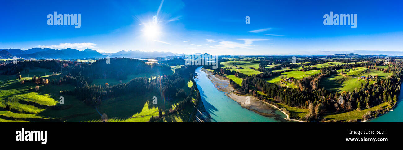 Deutschland, Bayern, Ostallgäu, Füssen, Prem, Luftaufnahme von Lech Behälter Stockfoto