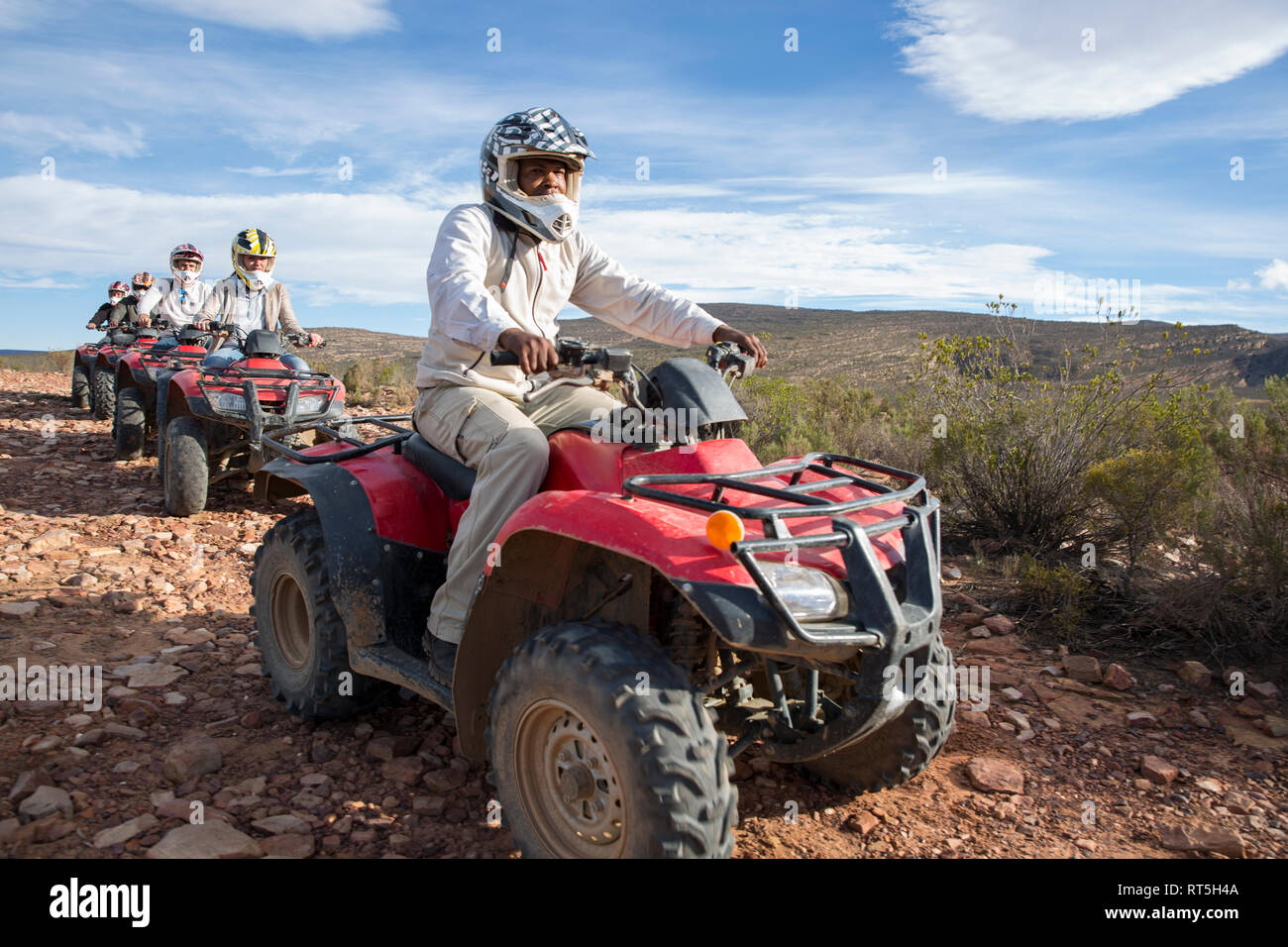 Gruppe von Menschen quad fahren in Südafrika Stockfoto