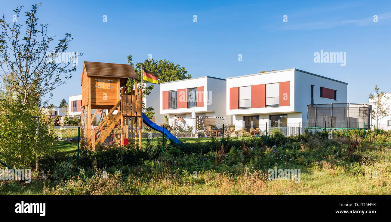 Deutschland, Stuttgart, Entwicklung Bereich mit Einfamilienhäusern Stockfoto